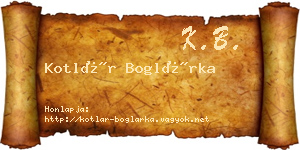 Kotlár Boglárka névjegykártya