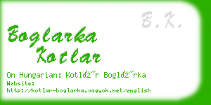 boglarka kotlar business card